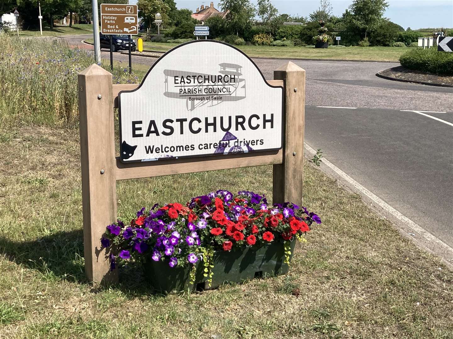 Entrance to Eastchurch village on the Isle of Sheppey