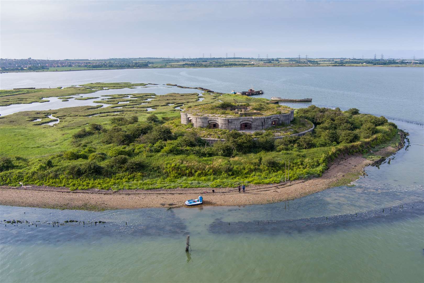 Hoo Fort, built in the 1870s as the twin to Darnet Fort, is located in the estuary of the River Medway. Picture: Aerial Imaging South East