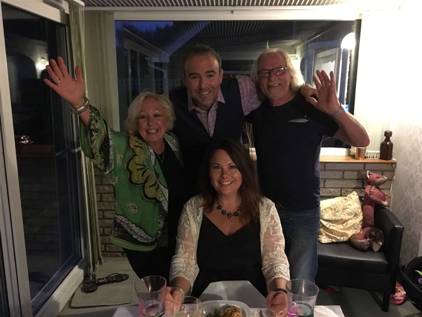 Come Dine With Me couple Jill and Geoff Martin with prize winners Jon & Kellie Mage