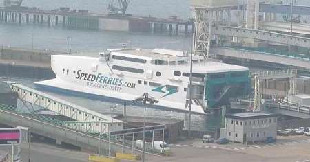 The new craft Speed One at Dover ready for the launch of the service on Wednesday. Picture: GRAHAM TUTTHILL