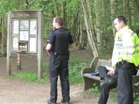 Police set up search teams in and around Blean Woods following James Potter's disappearance on Saturday evening.