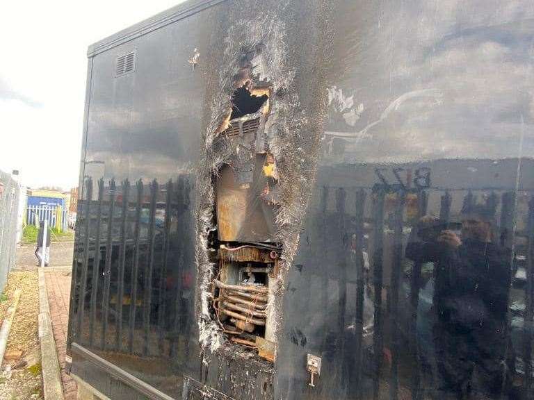 Firefighters were called after the trailer was set on fire ahead of its opening weekend. Picture: Jesse Miller