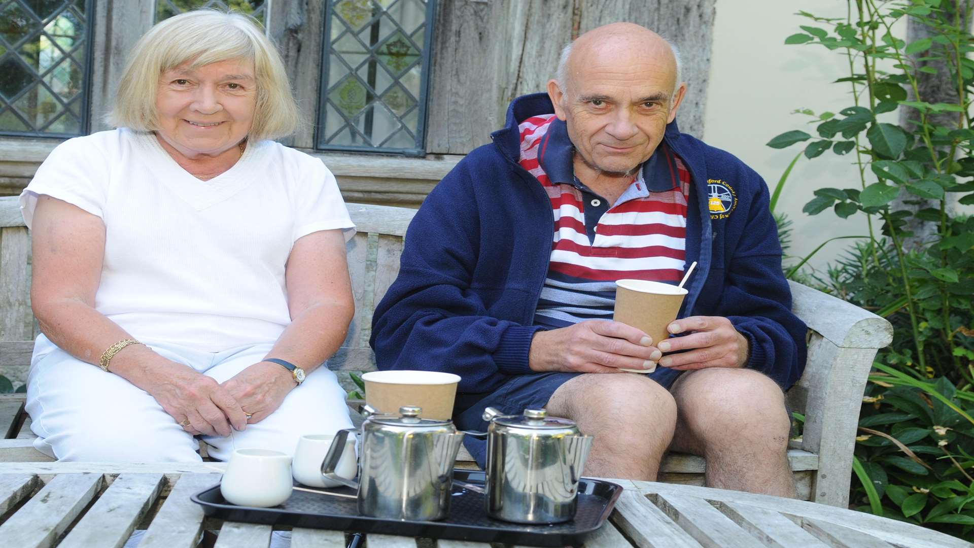 Anne and William Osborn enjoy tea and cake at Stoneacre's tearoom in the summer. Picture: Wayne McCabe