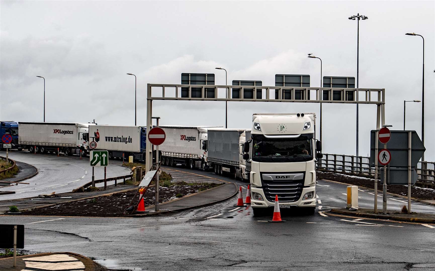 Lorries queuing at the Port of Dover today. Picture: Stuart Brock