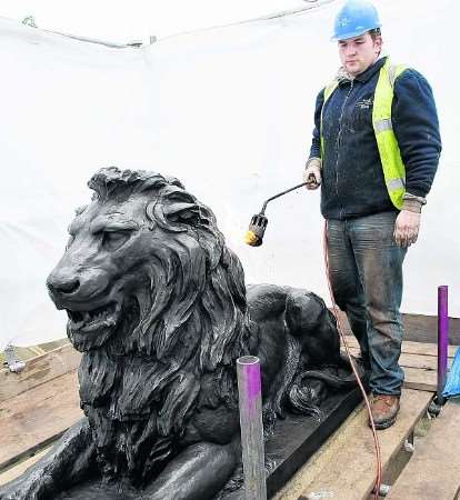 John Connoly has been restoring one of the lions