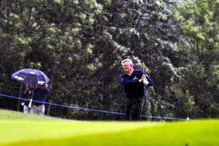 Colin Montgomerie had a rough time during the European Open in 2008 at the London Golf Club near West Kingsdown.