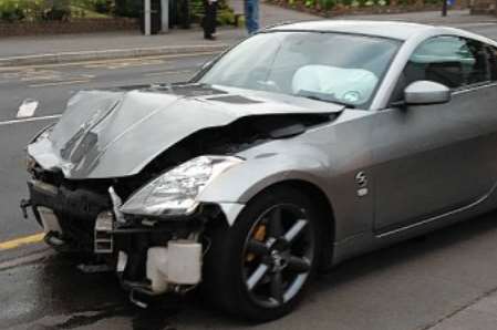 The driver of this Nissan 350Z ran off after a crash in Teynham