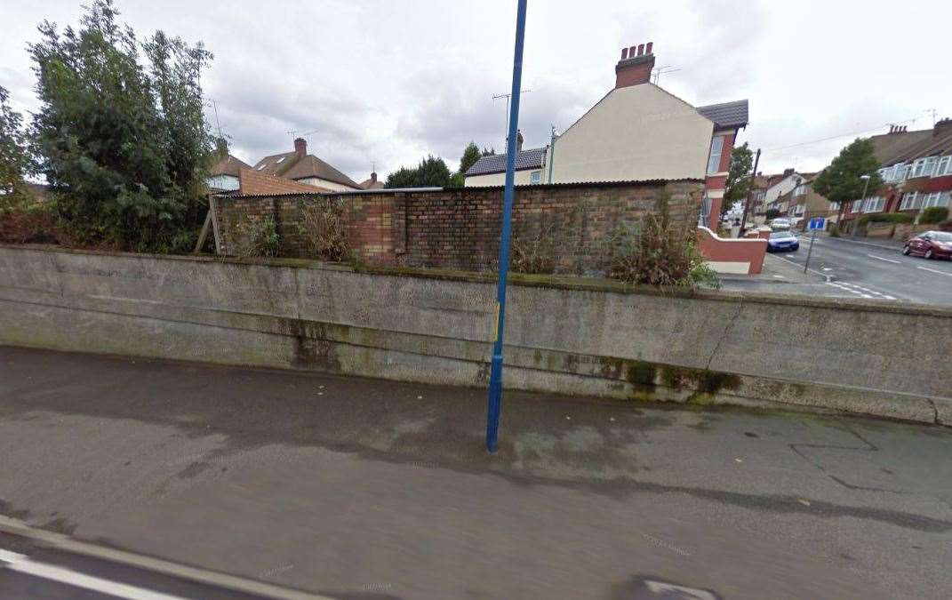 The retaining wall in 2008, before it started crumbling. Picture: Google Street View