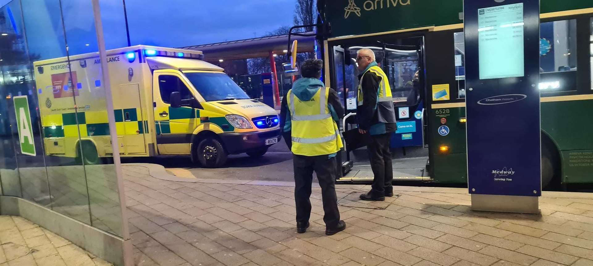 Paramedics were called to Chatham Waterfront station after a person collapsed on a bus. Picture: Medway Liberal Democrats