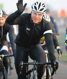 Sir Chris Hoy, the 11-time world champion, six-time Olympic champion at the Cyclopark in Gravesend.
