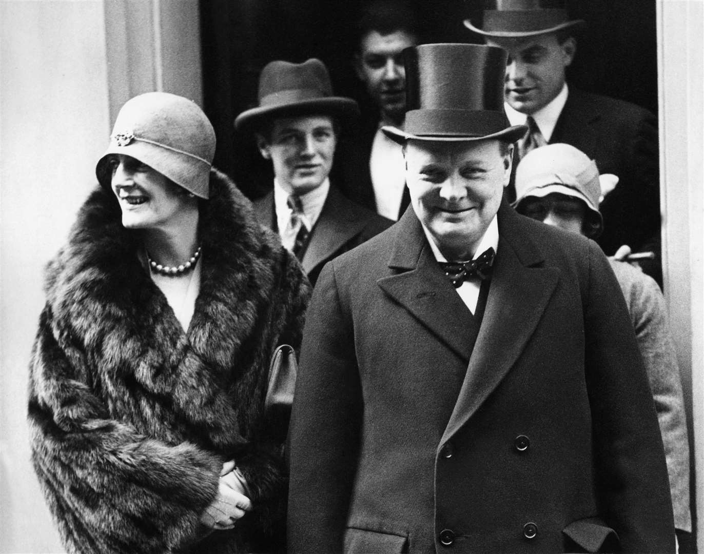 Winston Churchill pictured with wife Clementine in 1925