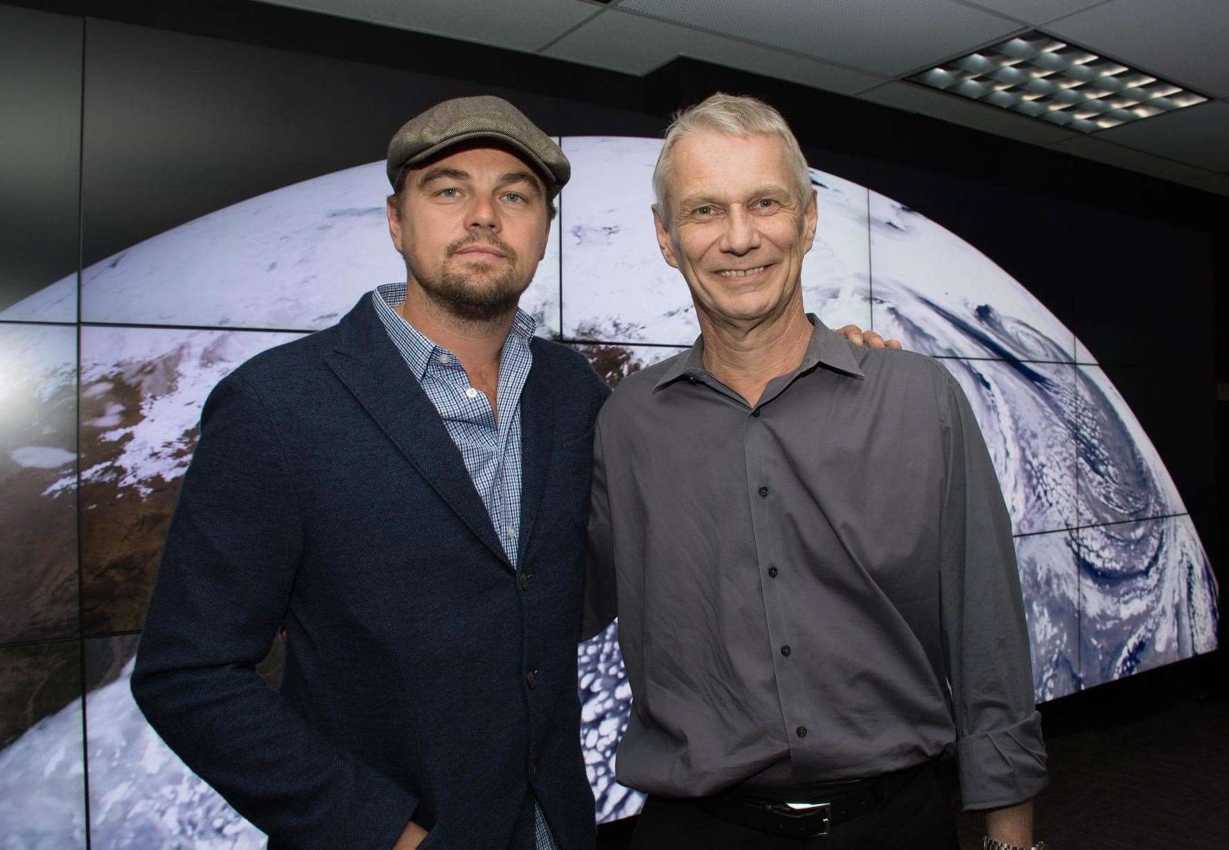 Alongside Leonardo DiCaprio during the filming of Before the Flood in 2016. Picture: Nasa