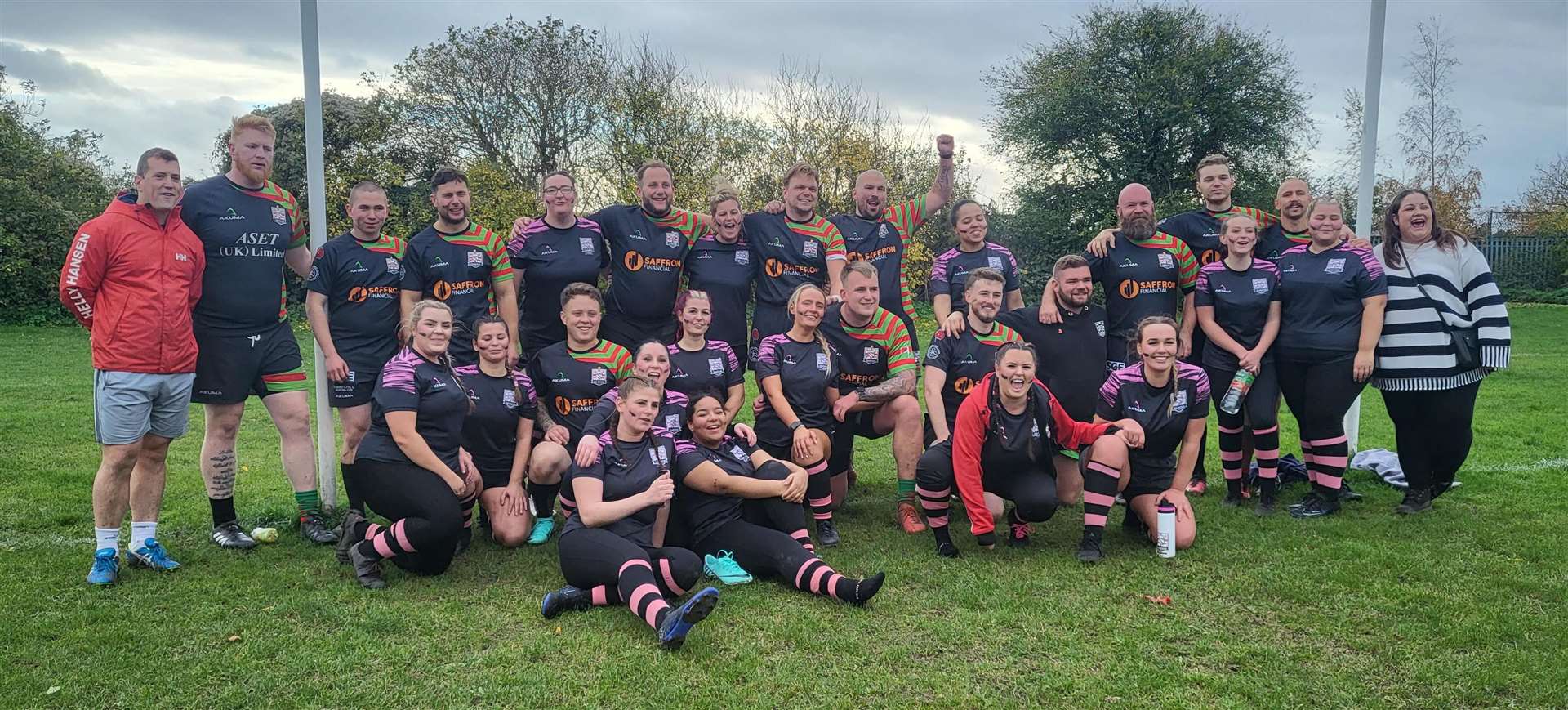 Cliffe Crusaders women's team played their first game against the men's XV, losing a touch rugby match by just two points