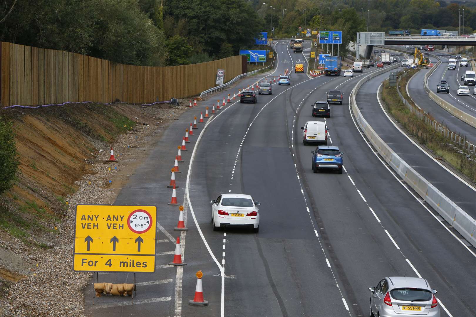 The roadworks run from junction 3 to junction 5
