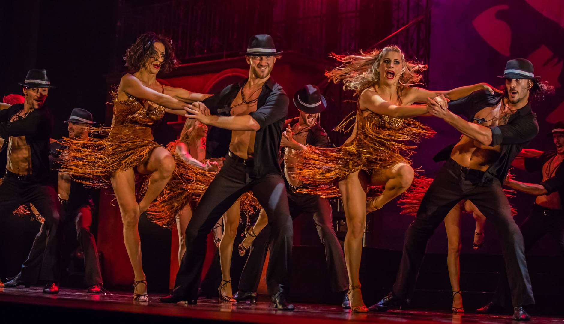 The Burn The Floor stage show features Strictly stars