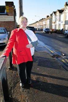 Donna King, of Sunnyside Avenue, Minster, slipped on black ice at the location pictured in Queenborough Road, Halfway, and broke her left arm. She believes there is a water leak at the site which causes the problem