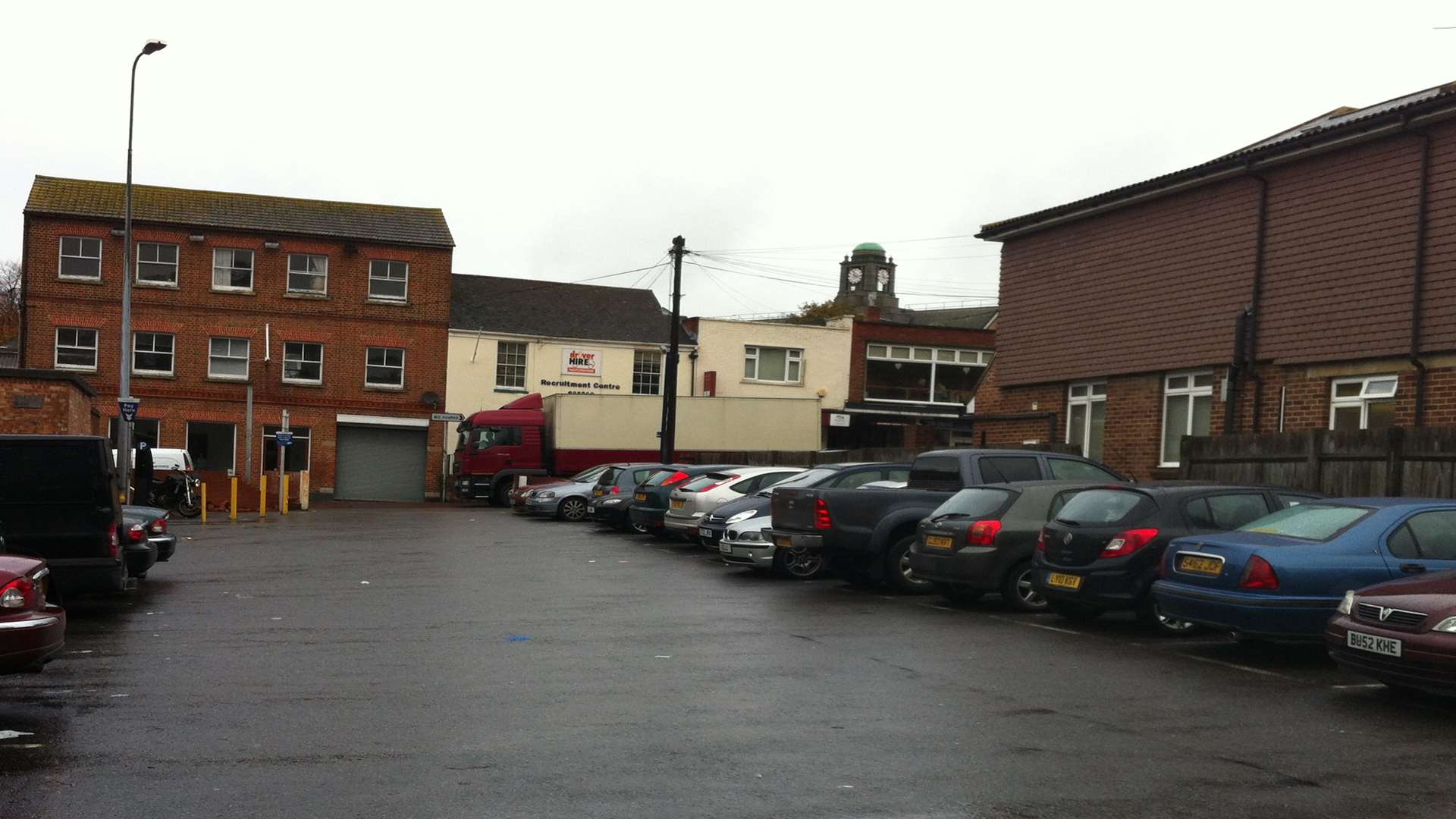 Paramedics called police after the man was discovered in this car park