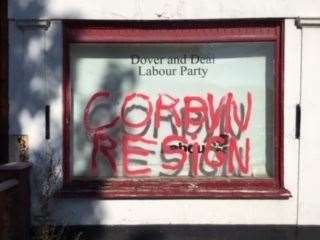 The graffiti on the Labour HQ. Submitted picture