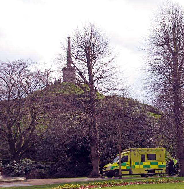 The ambulance service responded to 'a fall from height'