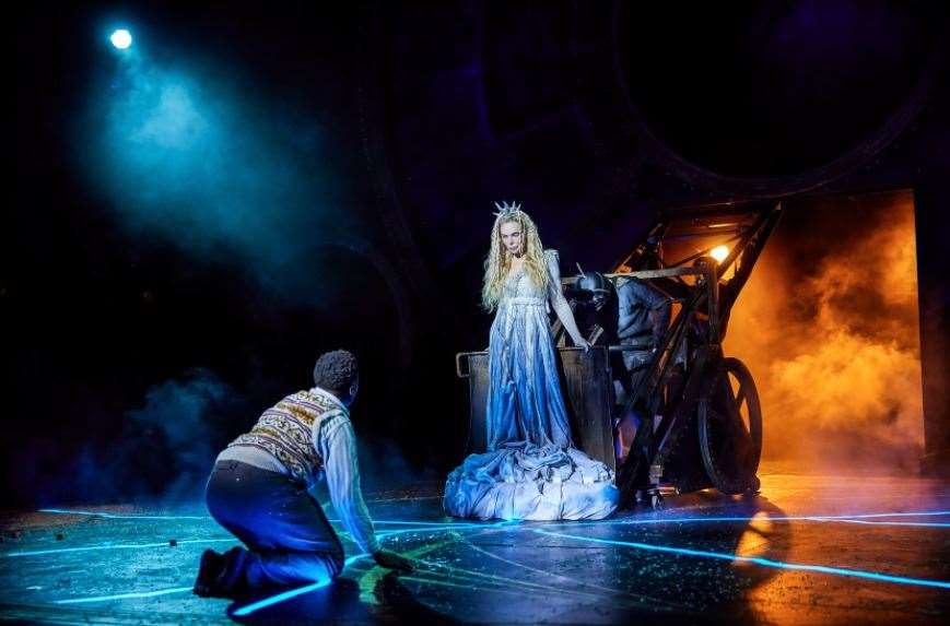 Shaka Kalokoh and Samantha Womack star as Edmund and the White Witch in The Lion, The Witch and the Wardrobe. Picture: Brinkhoff-Moegenburg