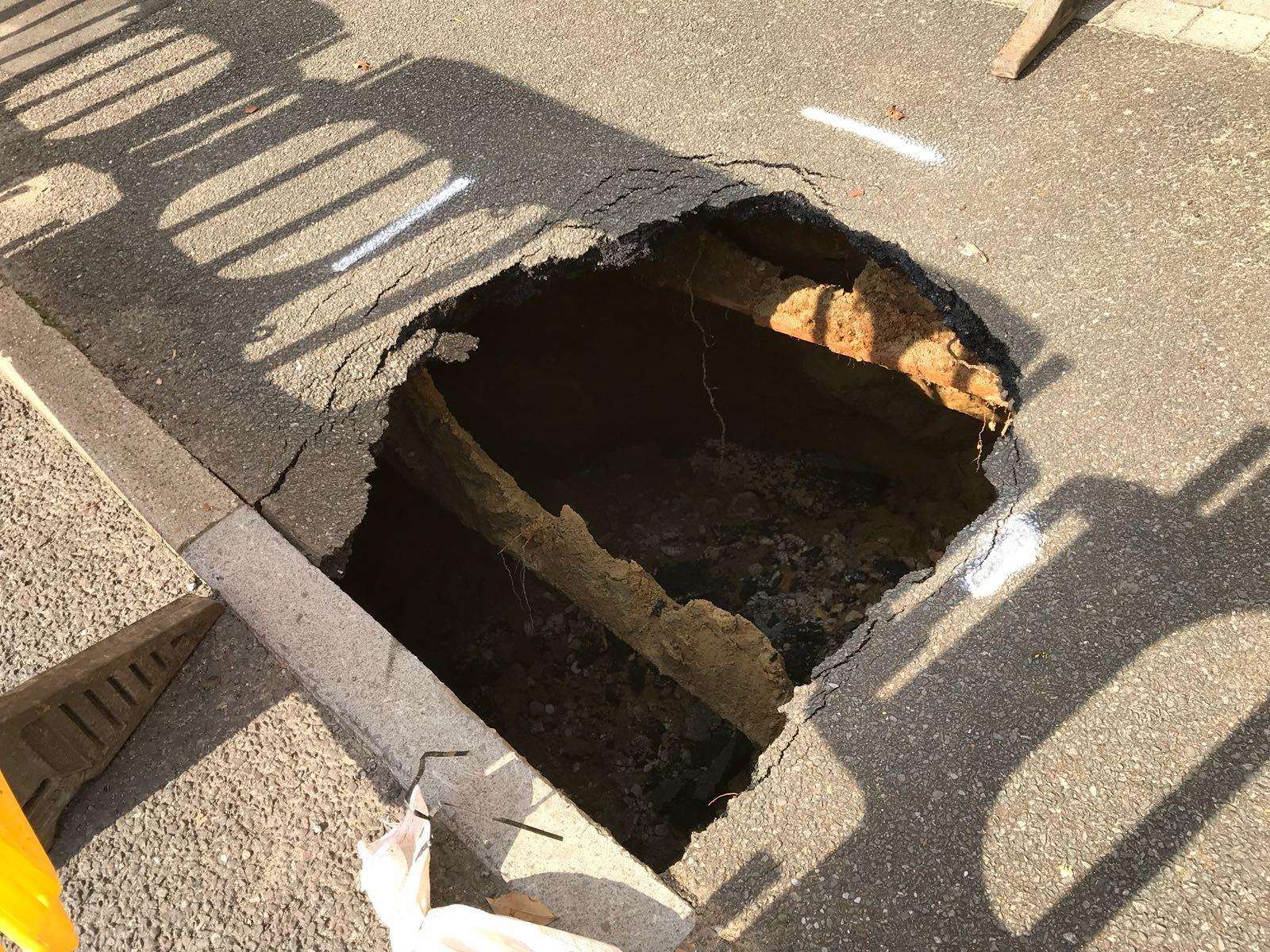 The sinkhole in Allington has been cordoned off (3925768)