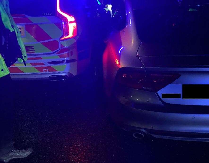 A firearm was discovered after a police pursuit of a vehicle on the M20. Picture: Kent Police RPU / Twitter