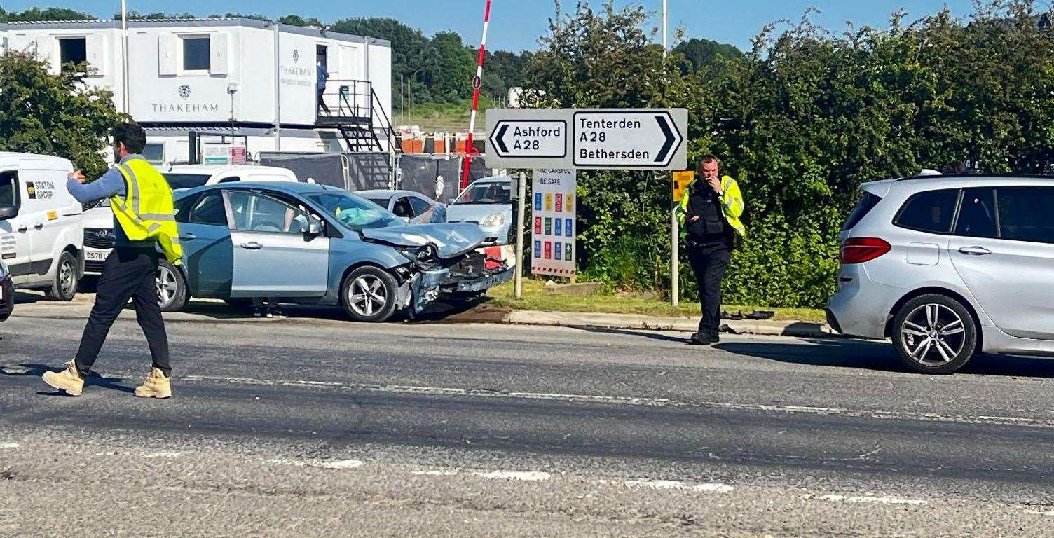 The collision took place near the Chilmington Green site entrance
