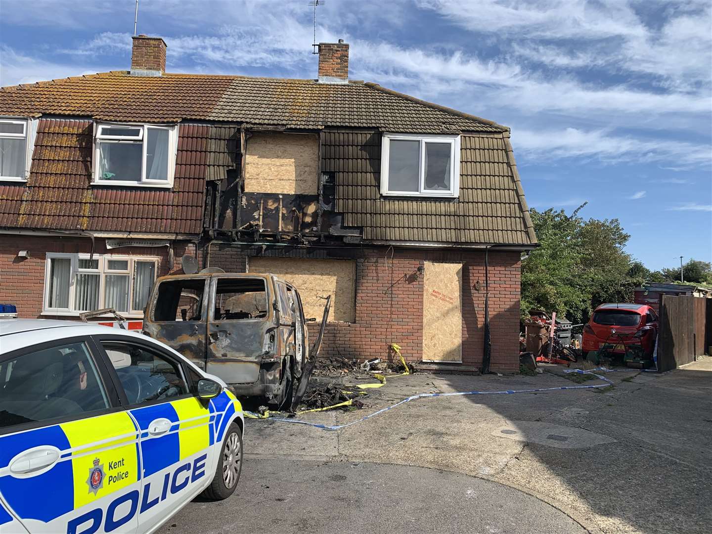 The scene of the fire in St James Close, Isle of Grain. (17302427)