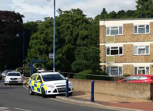 Police cordon off an area in Luton Road after an assault