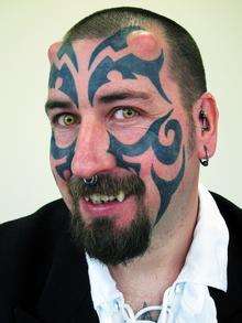 Diablo Delenfer, after getting tattoos on his 'devil' face