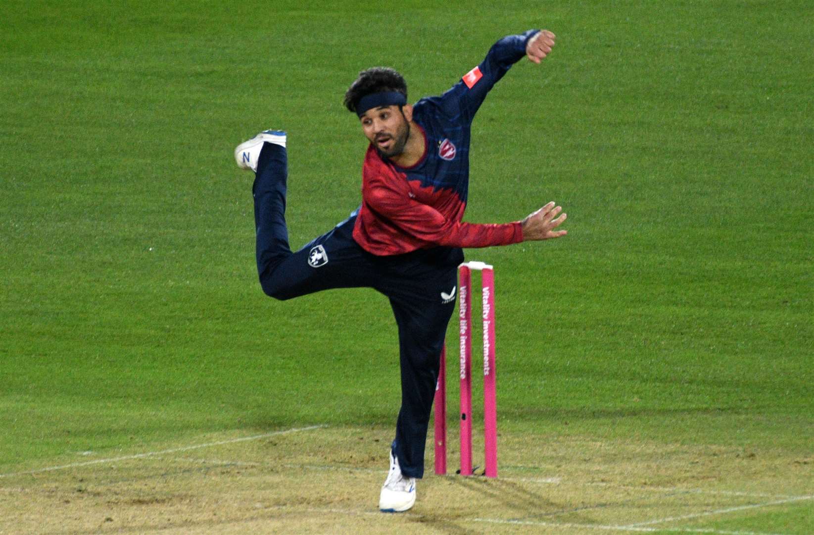 Qais Ahmad - was the pick of the Kent Spitfires attack against Sussex on Sunday. Picture: Barry Goodwin