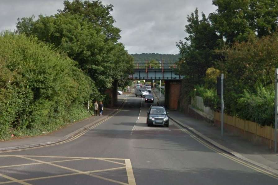 Folkestone West where a vehicle has hit the bridge. Picture: Google