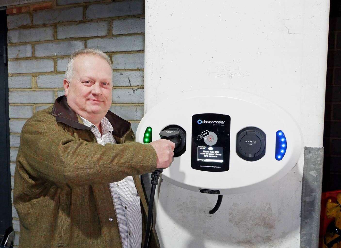 Cllr David Burton, of Maidstone Borough Council, with a charging point (6776155)