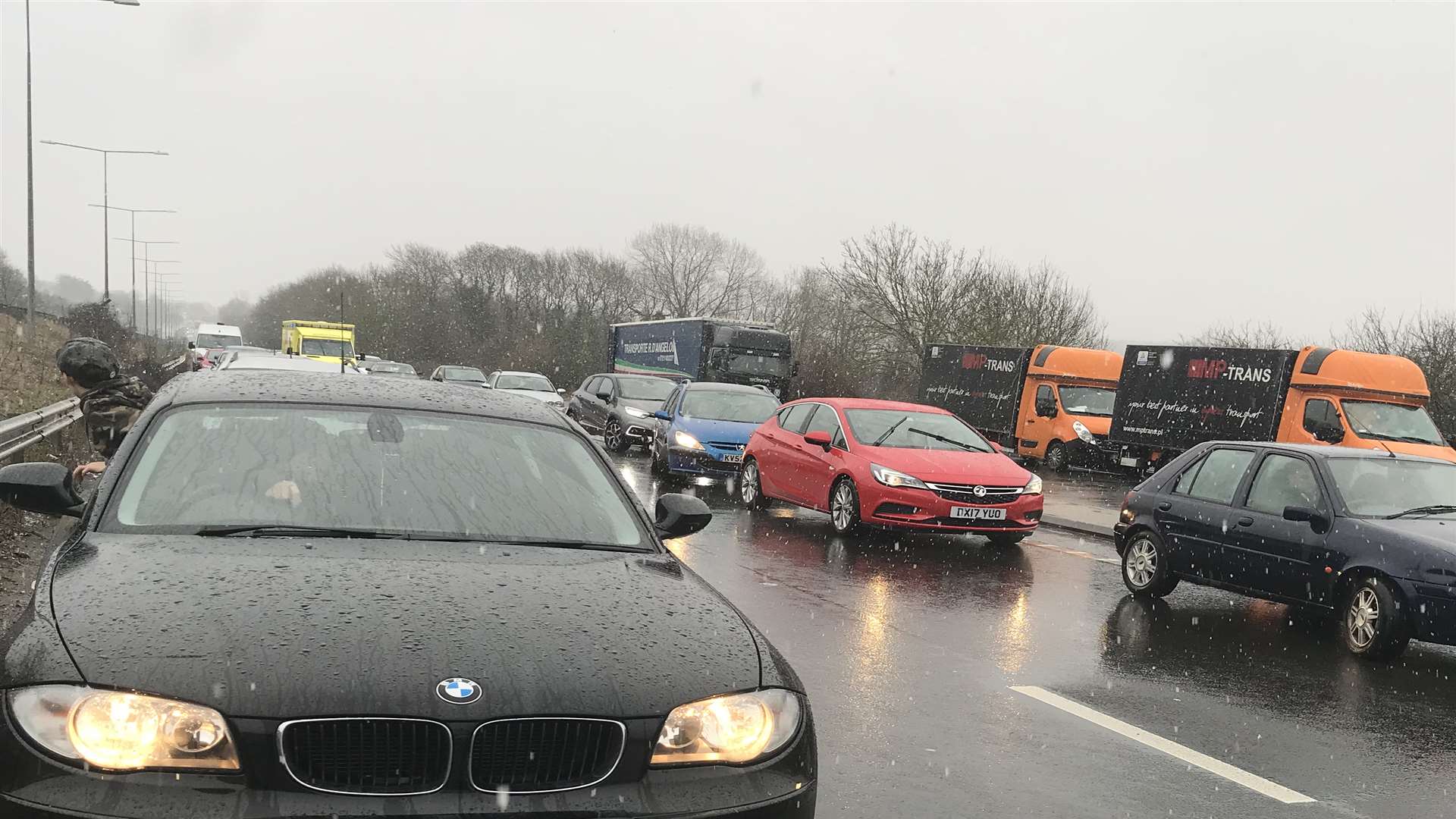 Traffic following the A2 accident