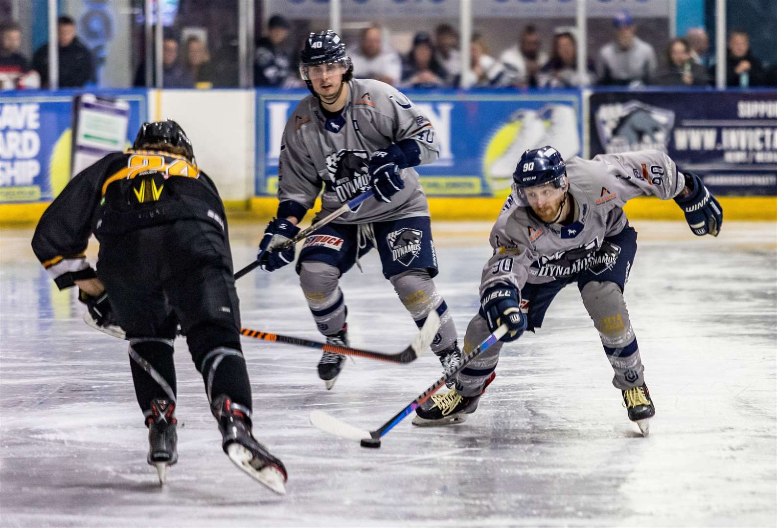 Oliver Bronnimann in action for the Invicta Dynamos on Sunday Picture: David Trevallion