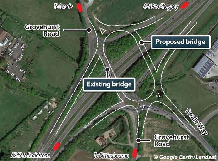 What the new Grovehurst roundabout on the A249 will look. Picture: KM Graphics