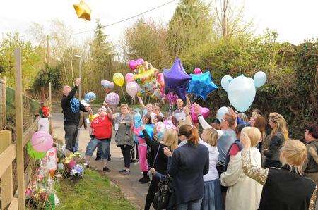 Balloons were released in memory of Natalie Jarvis in Swanley Village on what would have been her 24th birthday