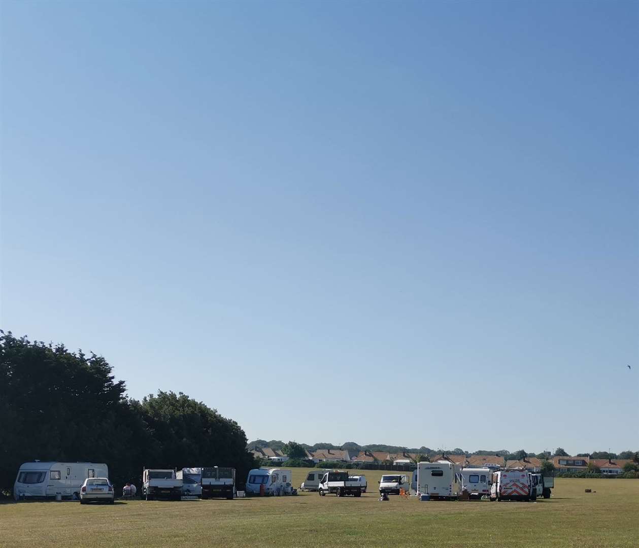 Travellers set up camp in Palm Bay, Cliftonville, two weeks ago