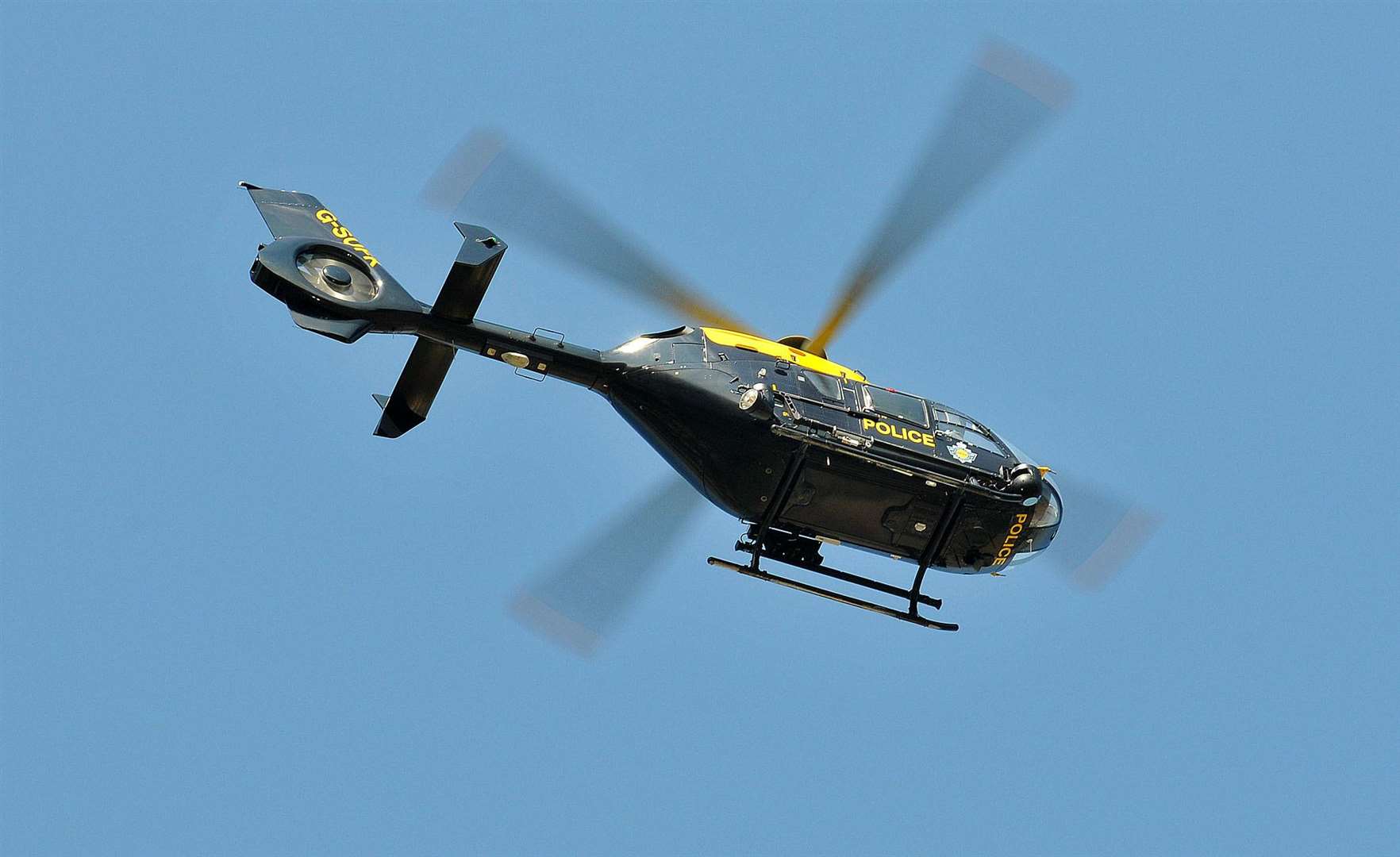 The police helicopter was seen above the Medway Bridge. Stock image