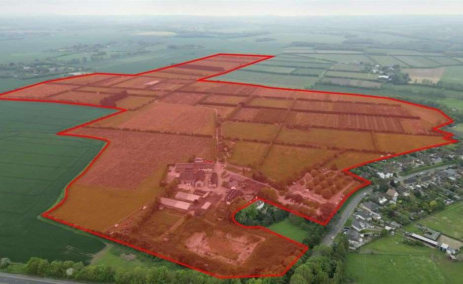 A map shows the area of land up for sale. Pic: George Webb Finn