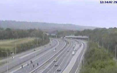 A20 junction 5 Aylesford shows no traffic moving coastbound. Picture: National Highways