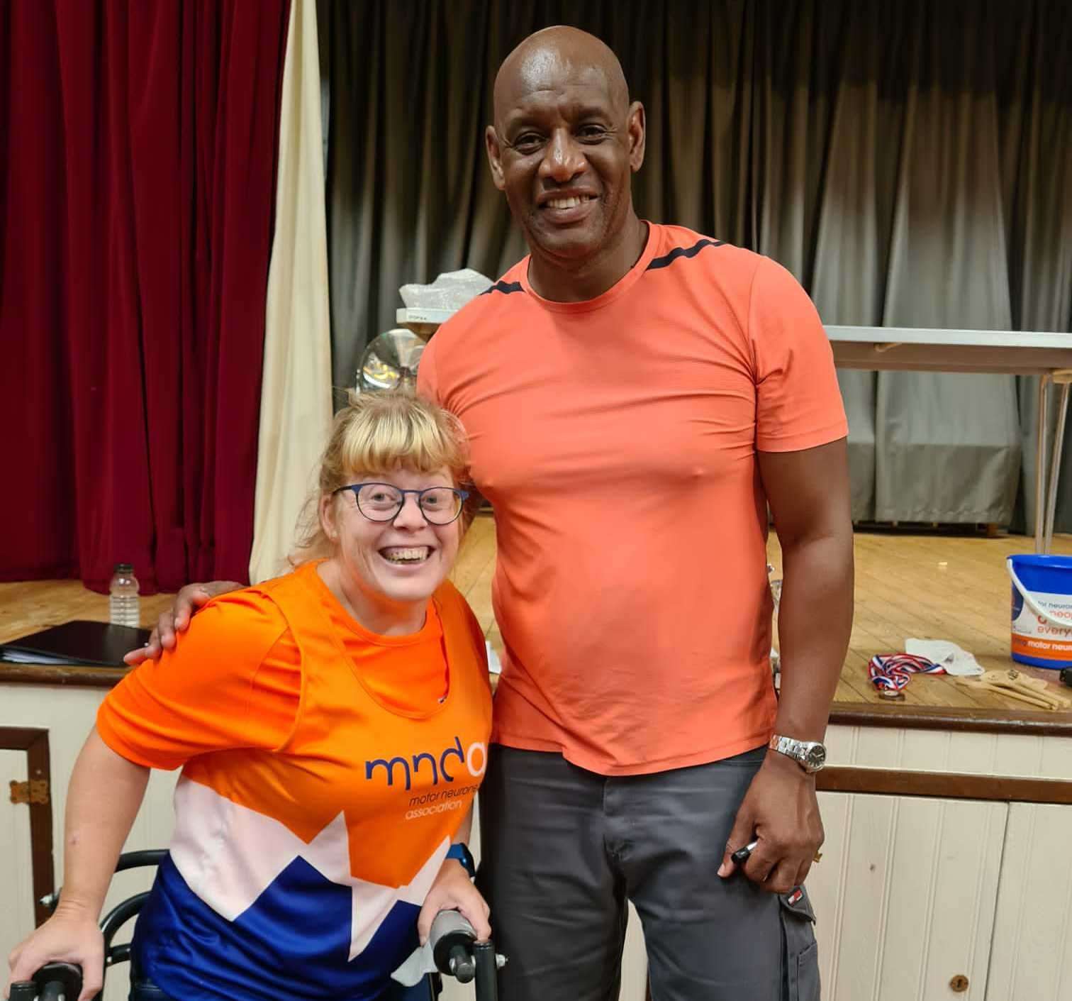 Chaser Shaun Wallace with Amy Copping, an MND Association volunteer. Picture: Annette Scott