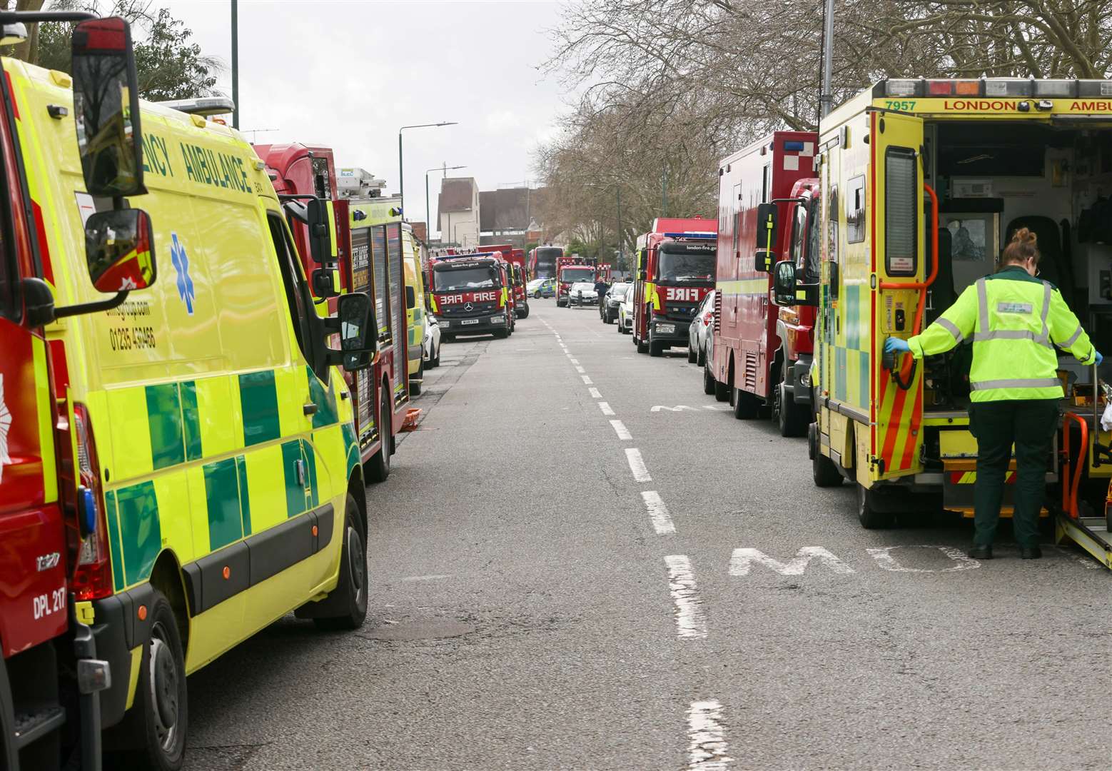 Woolwich Road in Bexleyheath was full of emergency service vehicles. Picture: UKNIP