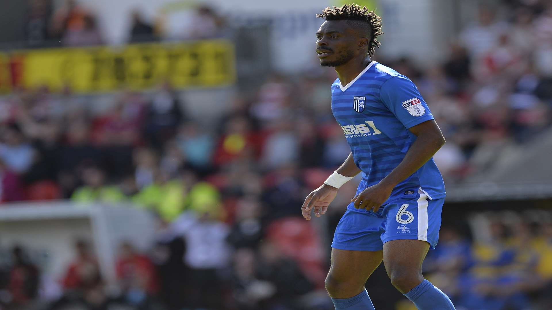 Gabriel Zakuani made his league debut for Gillingham at Doncaster Picture: Ady Kerry