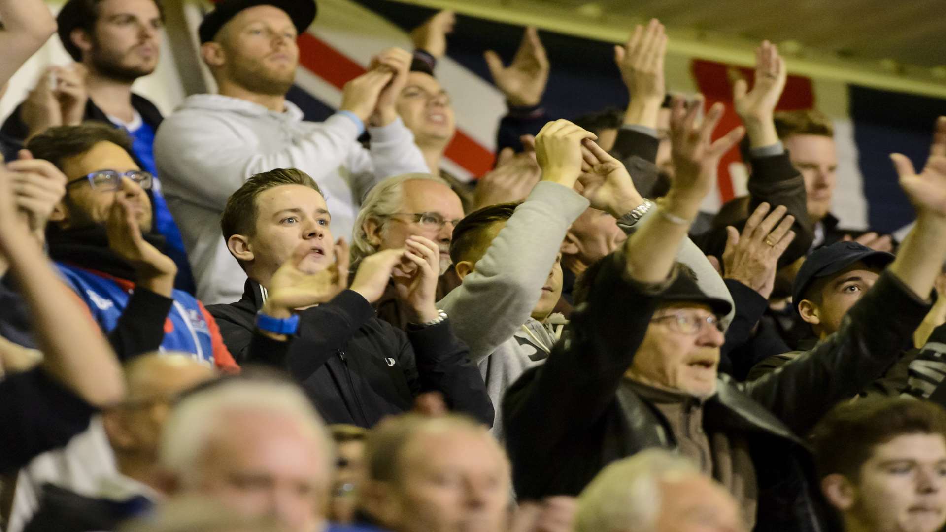 Delighted Gills fans celebrate their point at full-time Picture: Andy Payton