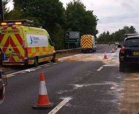 The spillage on the A2 near Canterbury