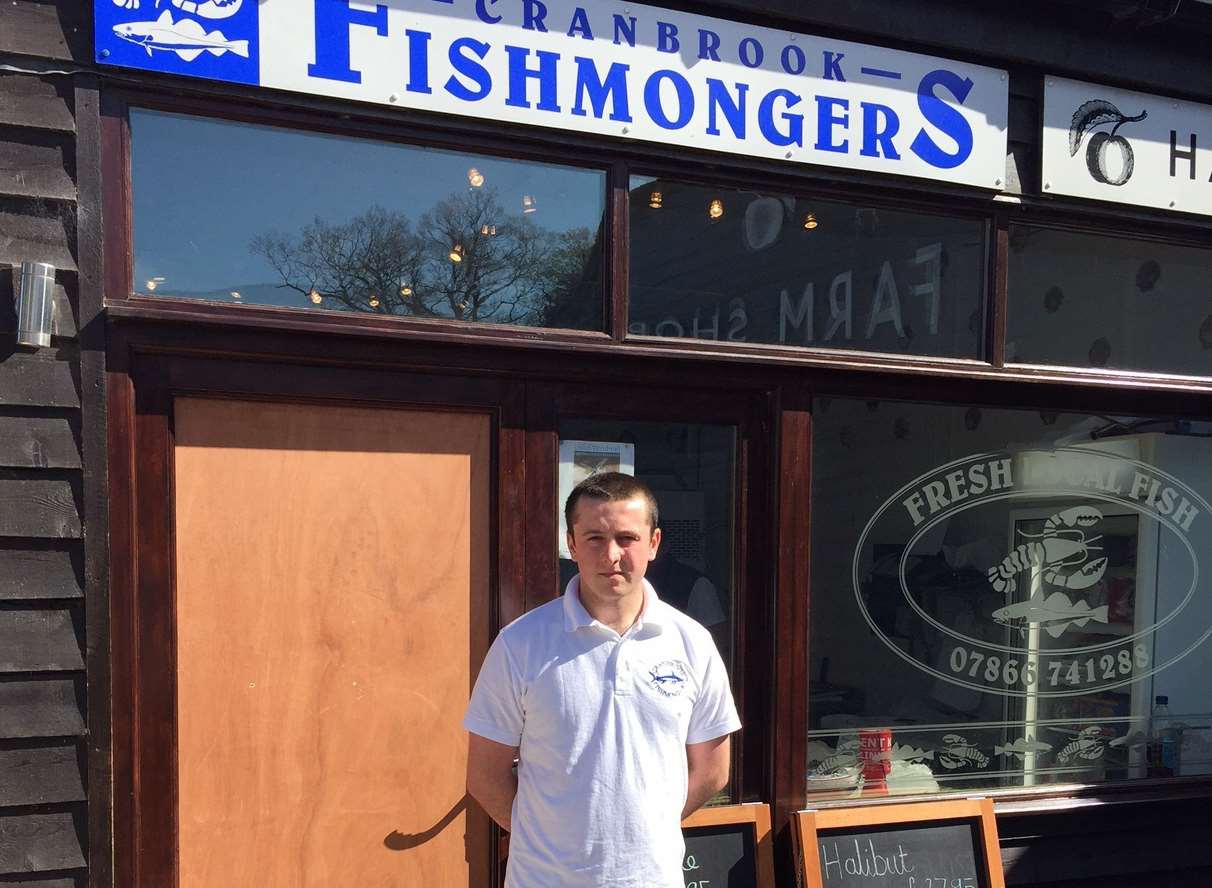 Manager Jack Thorpe outside Cranbrook Fishmongers