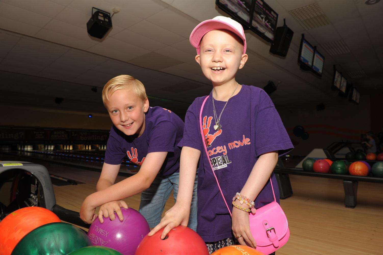Stacey with brother Jake with AMF Bowling