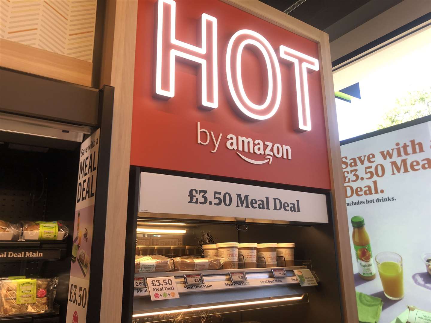 There's even a hot deli counter offering a £3.50 meal deal