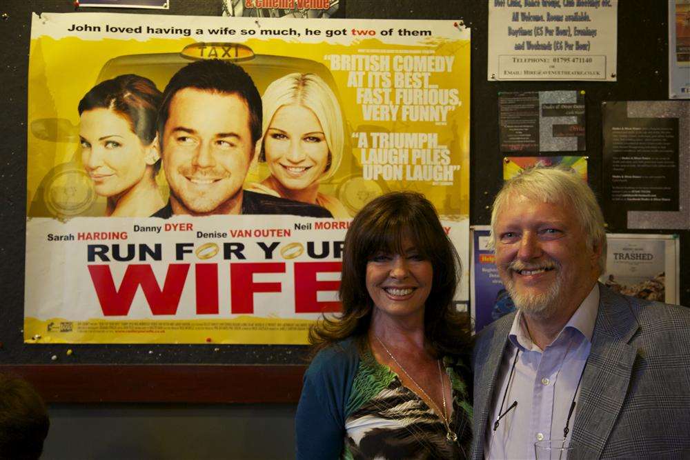 Former 'Allo 'Allo actress Vicki Michelle with festival director Ken Rowles at the 2013 event